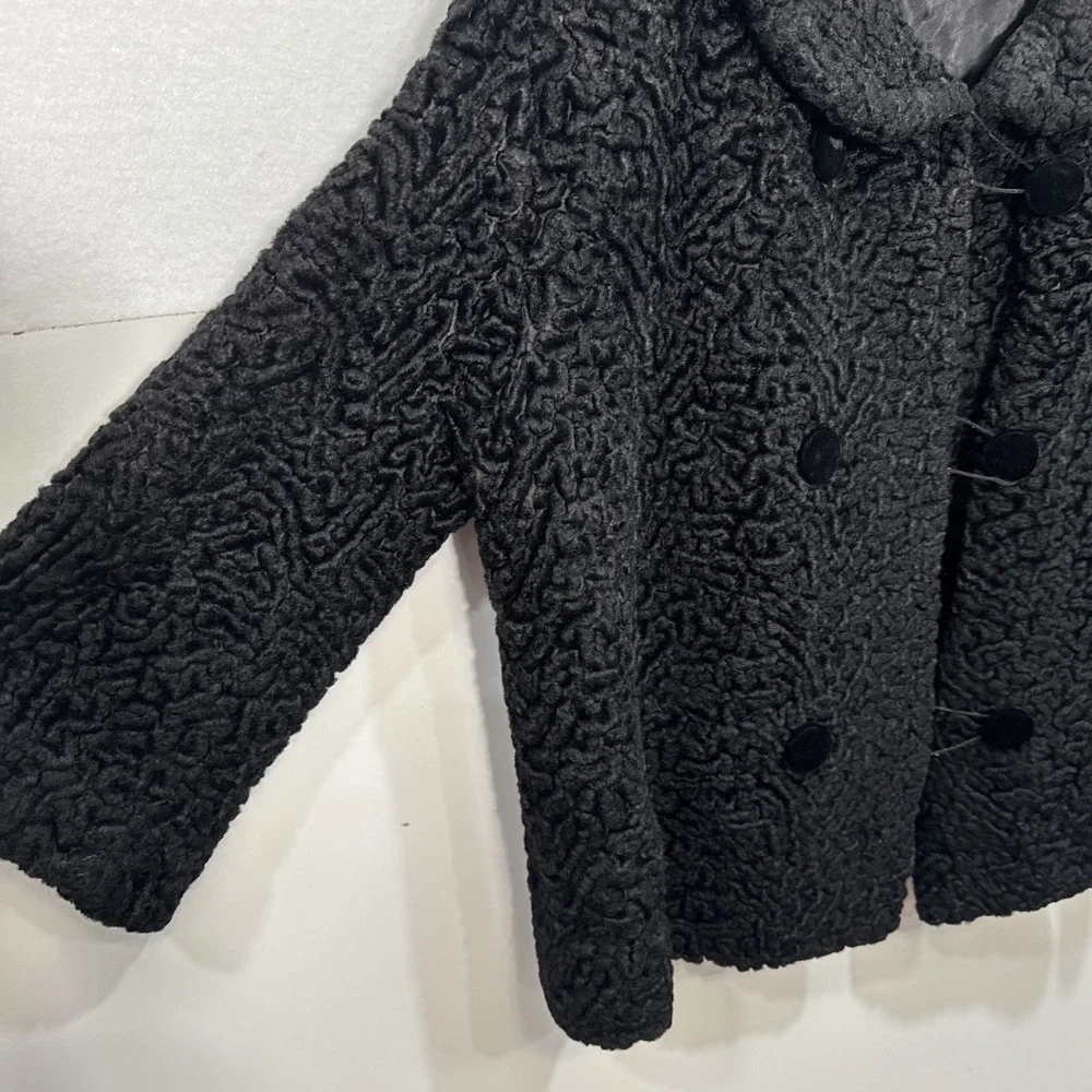 Real‎ Persian Lamb Fur straight  jacket coat  KARAKUL ASTRAKHAN